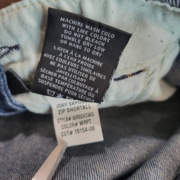 HUDSON JEANS Retail $235 JOEY DENIM EXPOSED ZIP SHORTALL ROMPER SZ Large #418 - Picture 9 of 10